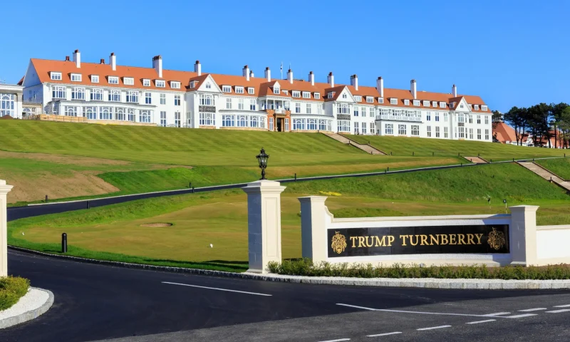 Trump golf course near Accommodation in Dunure, Dunure House, South Ayrshire, Scotland