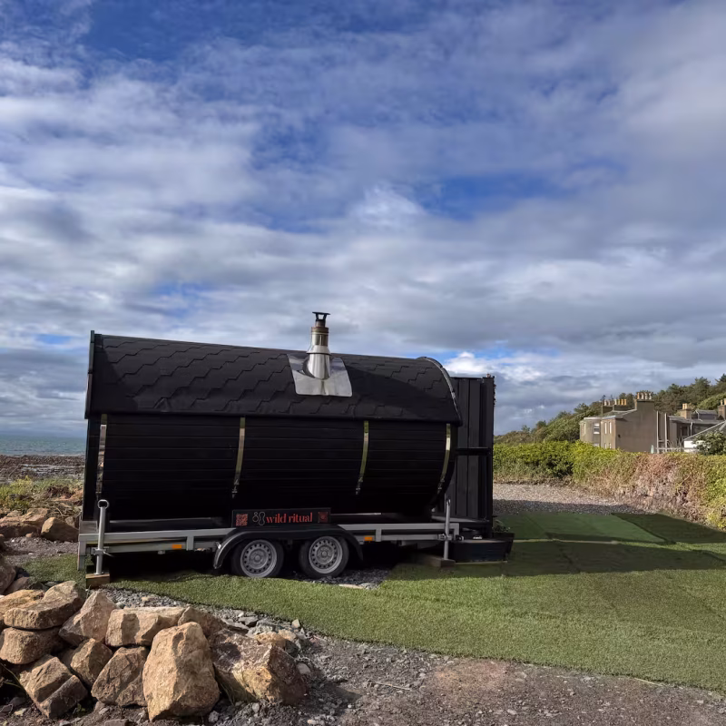 Wild ritual sauna near Dunure House.